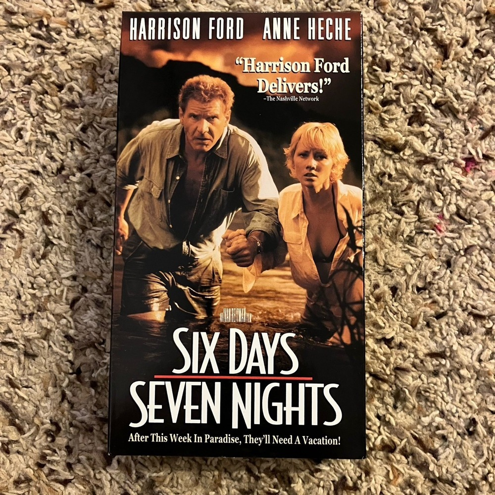 Six Days Seven Nights staring Harrison Ford VHS tape *Like New*